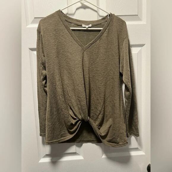 Pleione Tops - Pleione Thin Knit Sweater Women Med Pale Olive